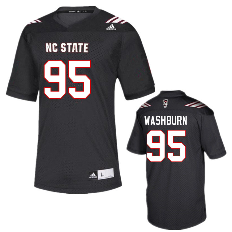 Men #95 Andrew Washburn NC State Wolfpack College Football Jerseys Sale-Black - Click Image to Close
